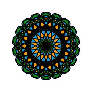 Radiant Geometric Floral Mandala Pattern Stock Illustration