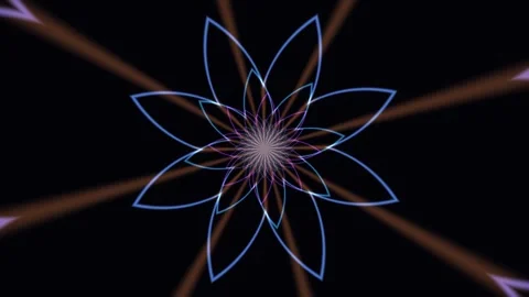 Radiant Geometric Flower Pattern Seamless Loop Stock Footage 342671497