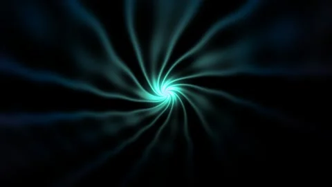 Radiant glowing light vortex spinning in a dark digital motion clip Stock Footage 339781103