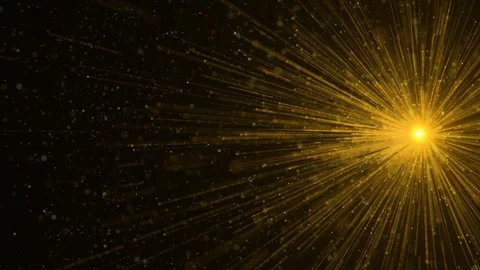 Radiant gold beam explosion background warm particles, sparkling dust, powerful Stock Footage 340564014