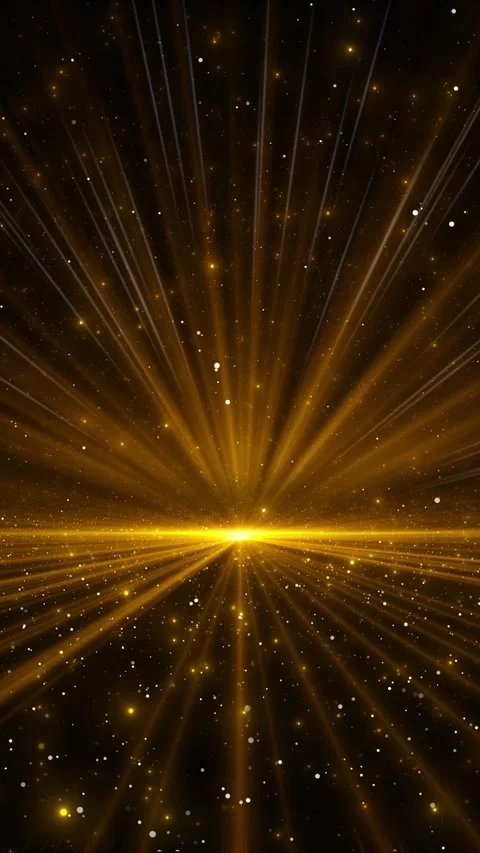 Radiant golden explosion background powerful central light, fast particle streak Stock Footage 340411321