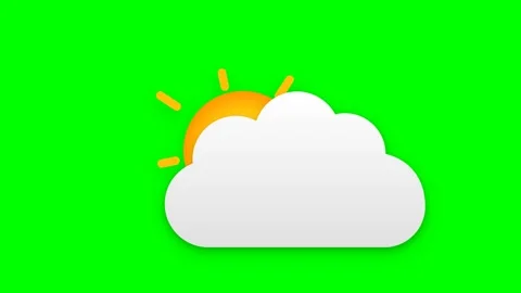 Radiant Golden Sun Emerging from Behind a Soft White Cloud Icon Animation Видео 346202181
