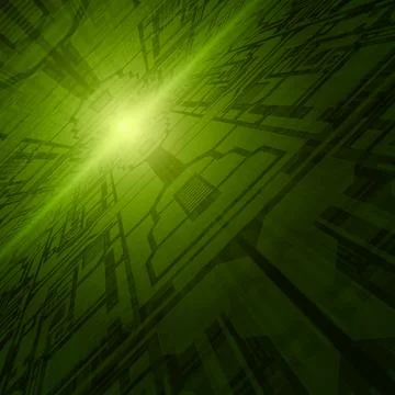 Radiant Green Geometric Pattern With Light Burst Illustrazione stock