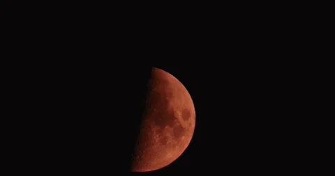 Radiant Half Moon with Rich Textures and Shapes Stock Footage 341153206