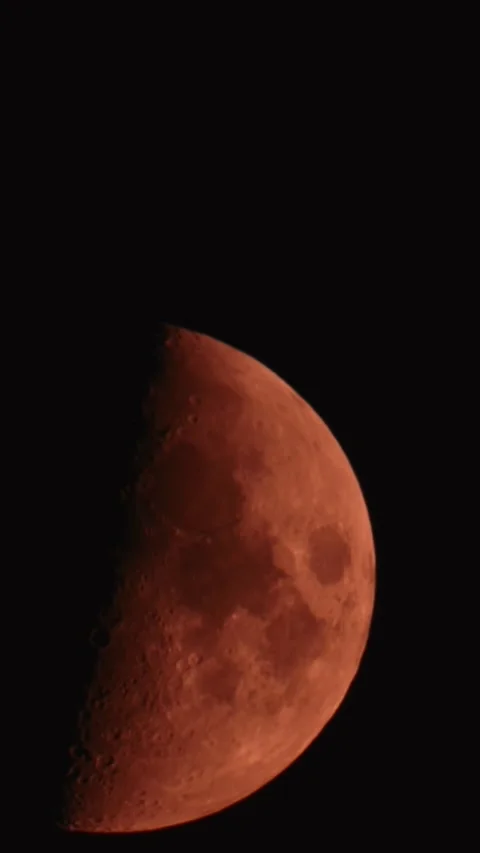 Radiant Half Moon with Rich Textures and Shapes Stock Footage 341363749