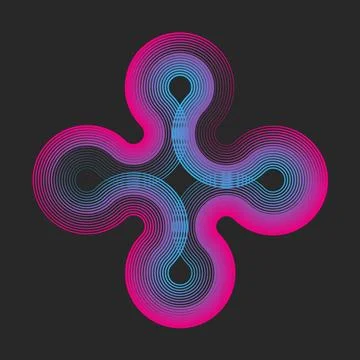 Radiant hypnotic thin lines pattern with intricate psychedelic loops and ne.. Stock Illustration