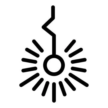 Radiant laser icon outline vector. Beam pointer gun Illustrazione stock