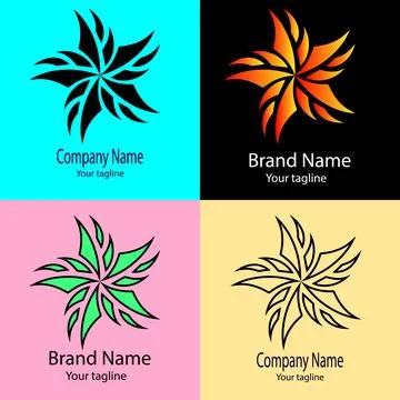 Radiant Leaf Star logo design Stock Illustration