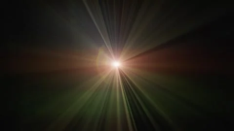Radiant light explosion with multicolored flares in dark space Stock Footage 312811217