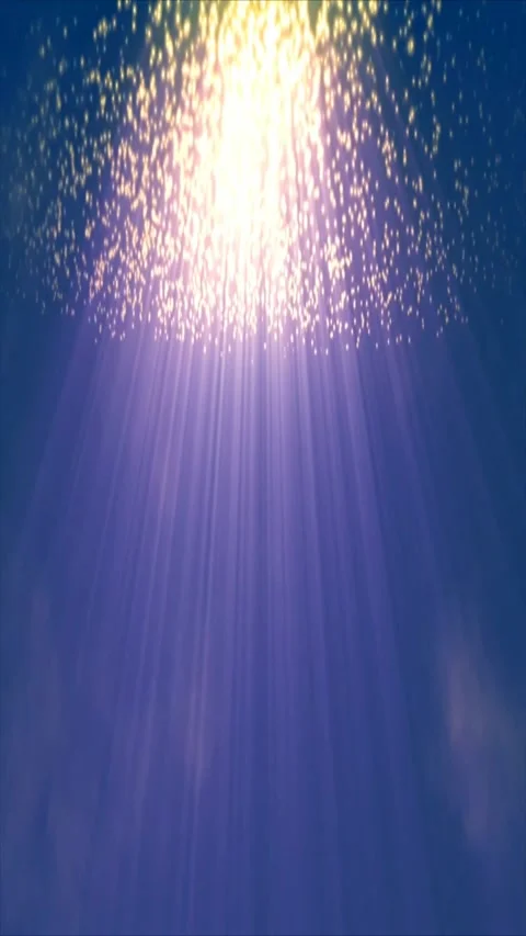 Radiant light rays beaming through dark space. Glowing sunburst Видео 339778576