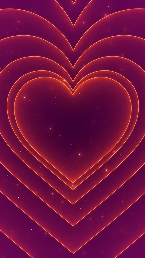 Radiant magenta heart pattern animation golden line art, layers, sparkle warm ro Stock Footage 340416306