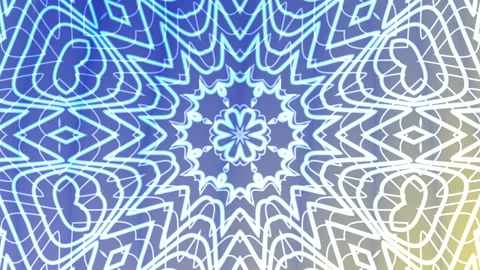 Radiant mandala pattern with blue and white light Stock Footage 318820471