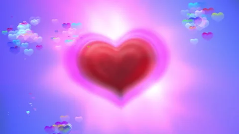 Radiant Multicolored Hearts on a Soft Gradient Glowing Background Stock Footage 306655963