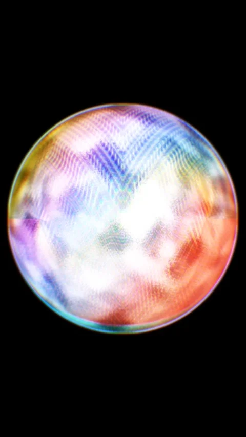 A radiant, multicolored sphere showcasing a complex chevron pattern 库存影片 331304961