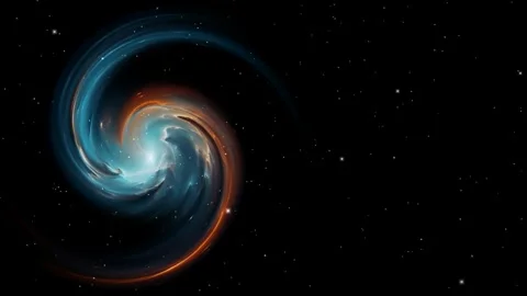 Radiant nebula clouds and stars accentuating swirling of spiral galaxy 스톡 동영상 343298596