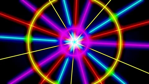 Radiant Neon Wheel Stock Footage 335632960