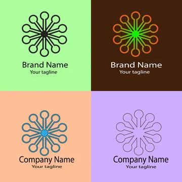 The Radiant Network logo design Illustrazione stock