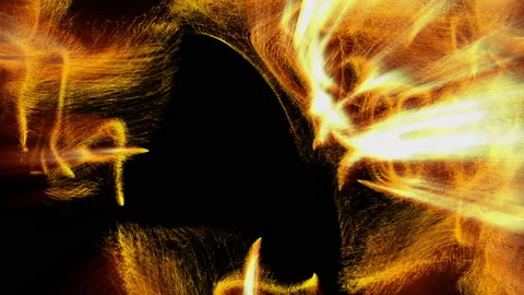 Radiant particles on black Stock Footage 91814876
