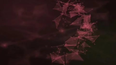 Radiant pink facets and interconnected points form a dramatic digital const.. 스톡 일러스트