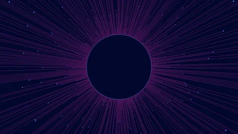 Radiant purple centered light beams on vibrant background Stockbeeldmateriaal 303193987