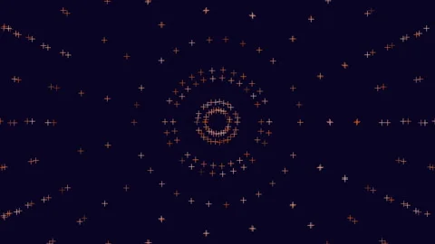 Radiant purple circle surrounded by mesmerizing pattern Stock Footage 274174708