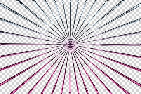 Radiant purple light beams emanating from a central glowing orb with a spiral Stock Illustration