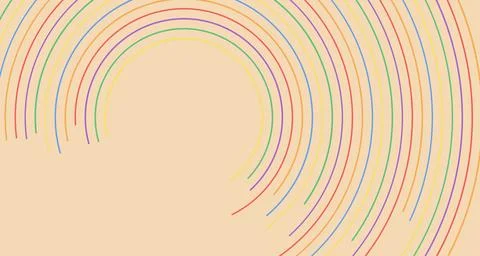 Radiant rainbow arcs on light backdrop Stock Illustration