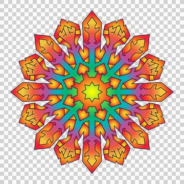 Radiant rainbow snowflake mandala vector Stock Illustration