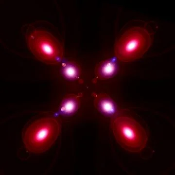 Radiant Red Light Flares: Abstract Cross Energy Burst Background Stock Illustration