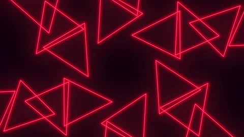 Radiant red neon triangles in circular array on black background Stock-Footage 311609931