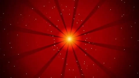 Radiant Red Sunburst Background with Sparkling Particles, Abstract Light Rays Stock Footage 346659522