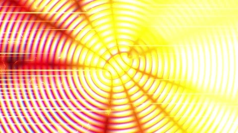 Radiant rings pulse in warm reds and golds Video stock 330738301