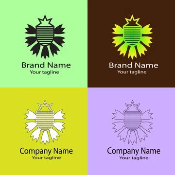 Radiant Shield Symbol Logo Design for Company Stock Illustration