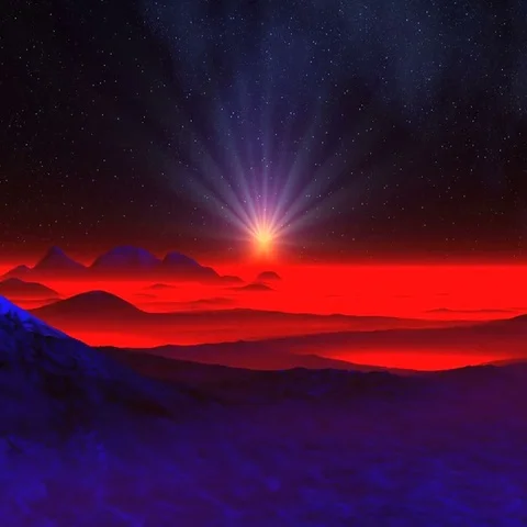 The Radiant Star In The Sky Alien Planet Stock Footage 69530988