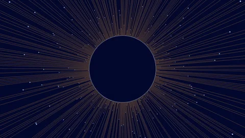 Radiant starburst intricate circular pattern with celestial dots Stock Footage 267049882