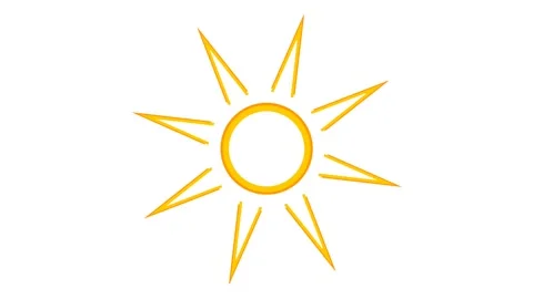 Radiant Summer Solstice Sun Icon Illuminating Bright Days. Stock Footage 340035000