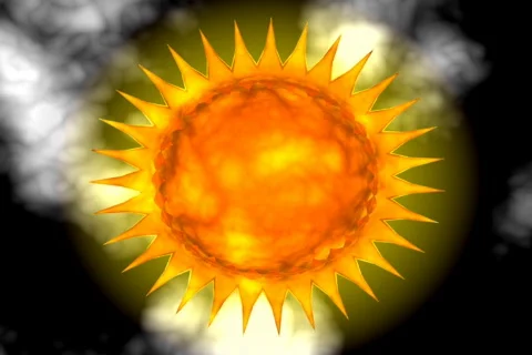 Radiant sun rays (solar wind) - digital animation Vidéo 90023