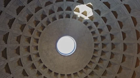 Radiant sunlight filtering through Pantheon's oculus Video stock 343850721