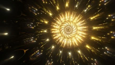 Radiant symmetrical light explosion forming a cosmic mandala, perfect for spirit Stock Illustration