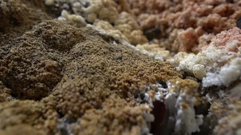 Radiant Textures of Salt Crystallization in Natural Environments Stock Footage 294985481