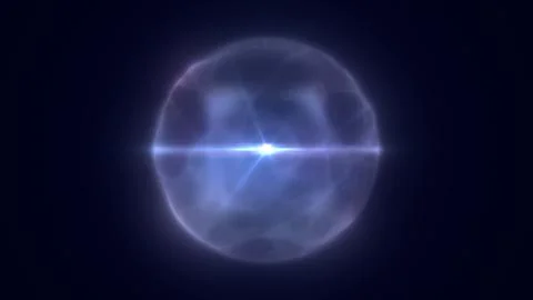 Radiant violet glowing orb emitting cosmic energy, representing mystery, po.. Ilustração Stock