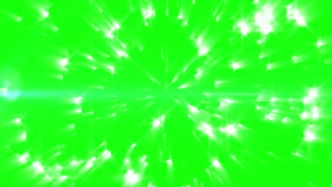 Radiant white light bursts emitting from central points against vibrant green Видео 343847468