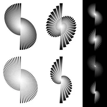 Radiating beams, rays elements Illustrazione stock