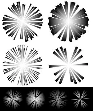 Radiating beams, rays elements Stock Illustration