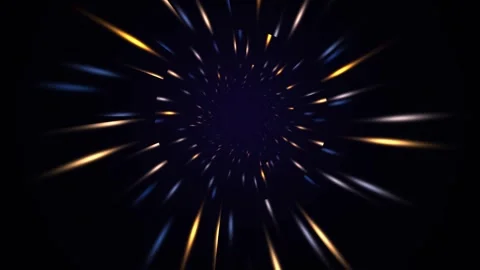 Radiating Blue Gold Light Tunnel Seamless Loop Stock Footage 340593726