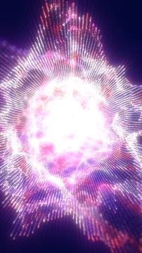 Radiating burst of light particles forming a glowing energy field with a sens Illustrazione stock