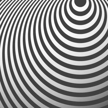 Radiating circles pattern. Creative monochrome background in square format. O Stockillustratie