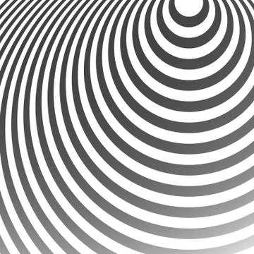 Radiating circles pattern. Creative monochrome background in square format. O Illustrazione stock