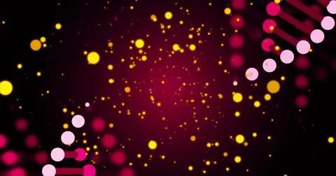 Radiating cluster of gold particles adding glow in digital art, with pink Stock Illustration