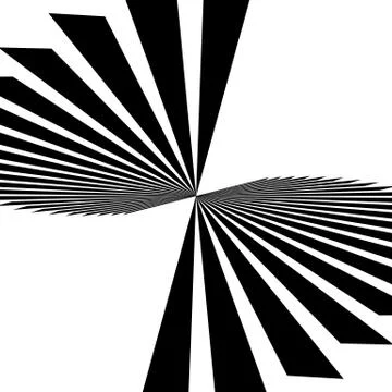 Radiating, converging lines. Abstract monochrome vector element. Irregular ra Stock Illustration